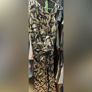 Adrianna Papell Navy and Gold Dress